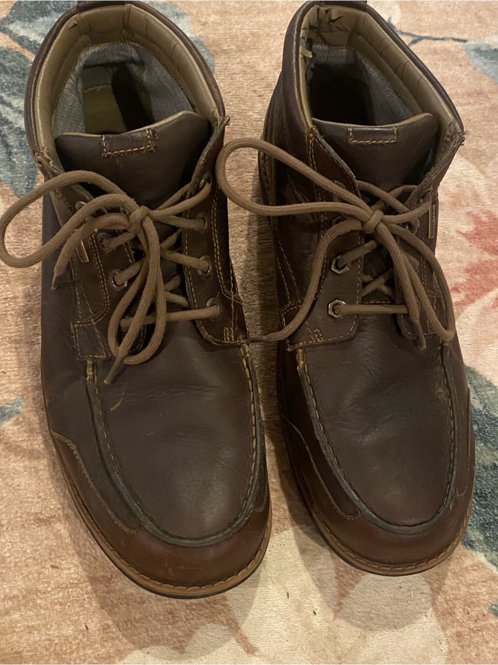 Timberland Brown Leather Moc Toe Lace-Up Boots